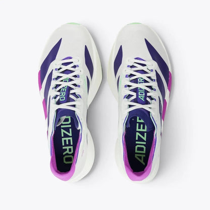 Adidas Adizero Adios Pro 4 Running Shoes – White / Purple / Lime
