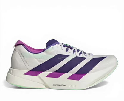 Adidas Adizero Adios Pro 4 Running Shoes – White / Purple / Lime