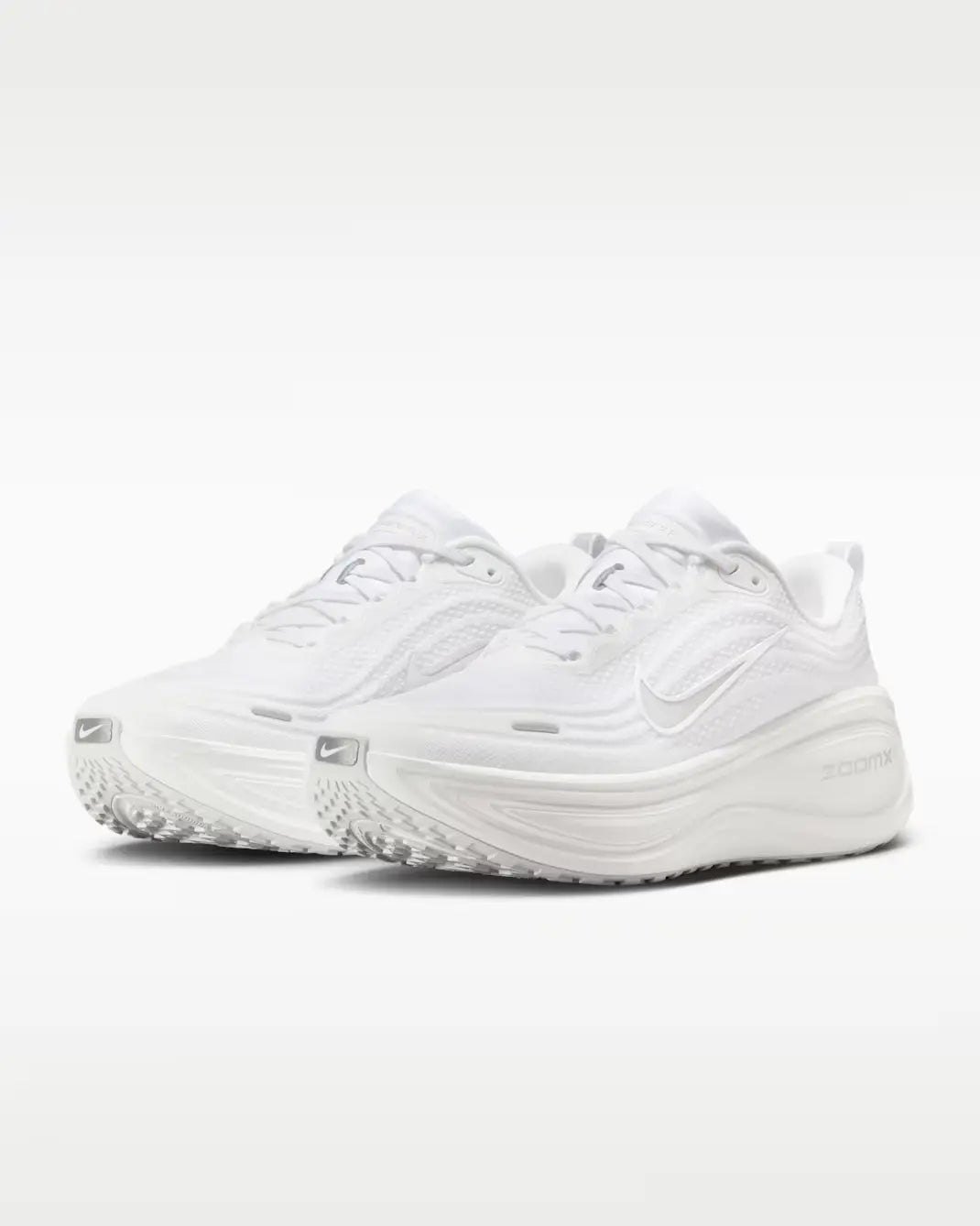 Nike Vomero Plus Road Running Shoes - White / Metallic Silver