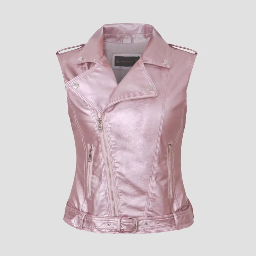 Women Vest PU Leather Vest Cool Handsome